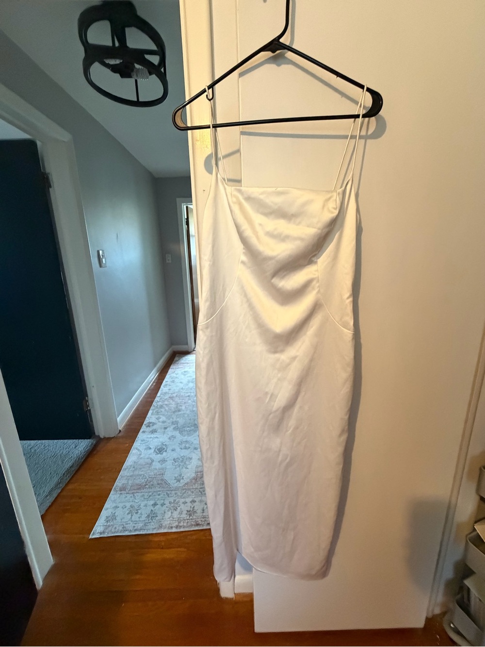 Anthropologie White Spaghetti-Strap Slip Dress